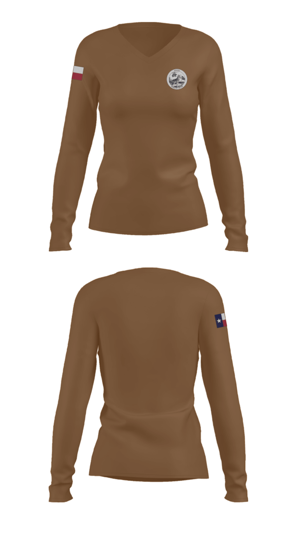 Women's Long Sleeve Vneck Shirt, Charlie C 1-158th AHB, Army, Teamtime, Team time, sublimation, custom sports apparel, team uniforms, spirit wear, spiritwear, sports uniforms, custom shirts, team store, custom team store, fundraiser sports, apparel fundraiser