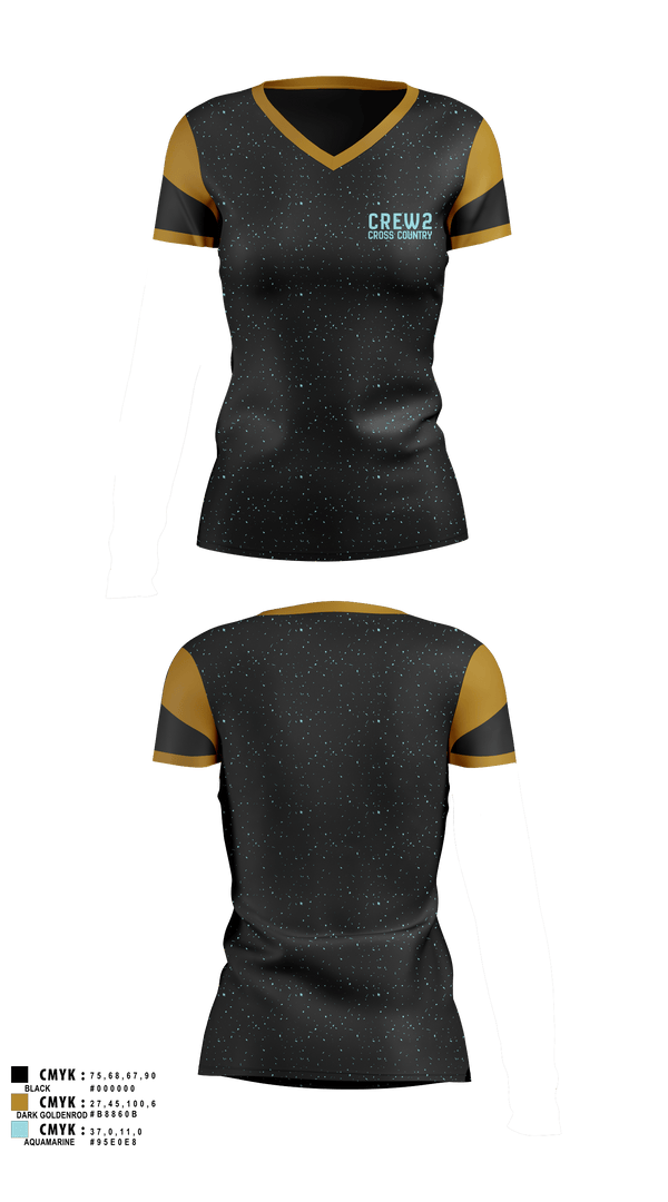 Womens Short Sleeve Vneck Shirt, CREW2, Cross Country, Teamtime, Team time, sublimation, custom sports apparel, team uniforms, spirit wear, spiritwear, sports uniforms, custom shirts, team store, custom team store, fundraiser sports, apparel fundraiser