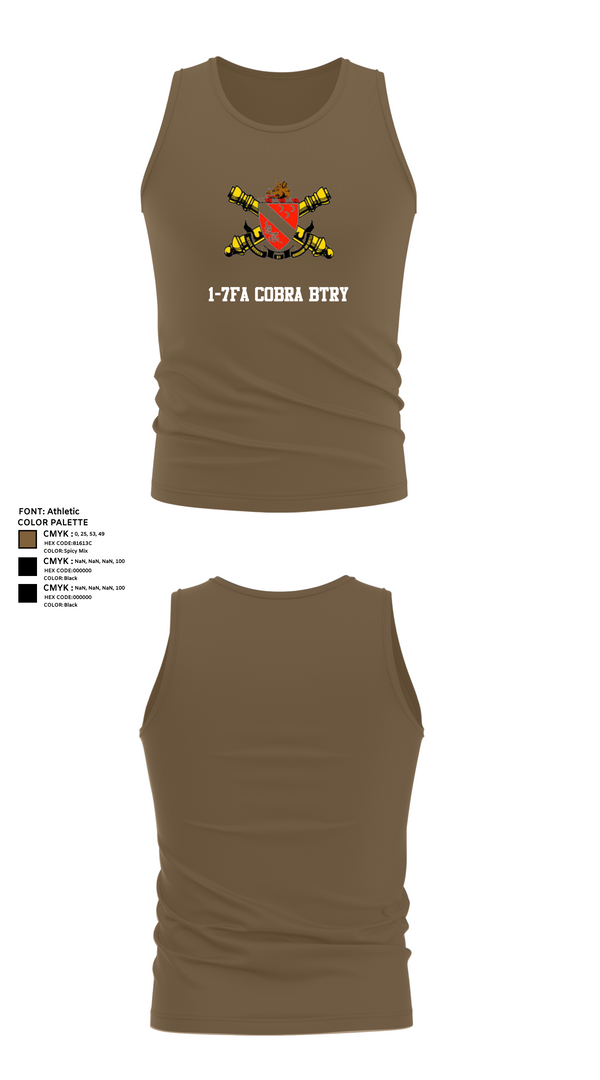 Tank Top, 1-7FA Cobra Btry, , Teamtime, Team time, sublimation, custom sports apparel, team uniforms, spirit wear, spiritwear, sports uniforms, custom shirts, team store, custom team store, fundraiser sports, apparel fundraiser