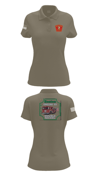 Womens Short Sleeve Performance Polo, Boston Fire Department Engine 55, , Teamtime, Team time, sublimation, custom sports apparel, team uniforms, spirit wear, spiritwear, sports uniforms, custom shirts, team store, custom team store, fundraiser sports, apparel fundraiser