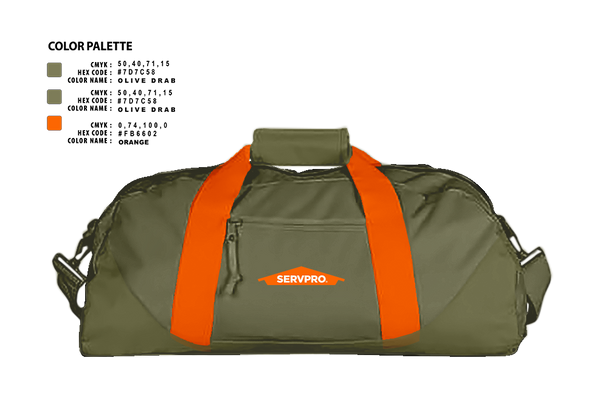 Duffle Bag, Servpro, , Teamtime, Team time, sublimation, custom sports apparel, team uniforms, spirit wear, spiritwear, sports uniforms, custom shirts, team store, custom team store, fundraiser sports, apparel fundraiser