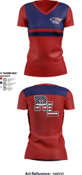 Red Land High School Cheer 15135168 Women's Short Sleeve V-neck Shirt - 1