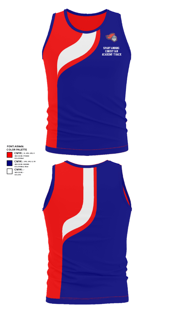 Tank Top, Spartanburg Christian Academy Track, Track & Field, Teamtime, Team time, sublimation, custom sports apparel, team uniforms, spirit wear, spiritwear, sports uniforms, custom shirts, team store, custom team store, fundraiser sports, apparel fundraiser