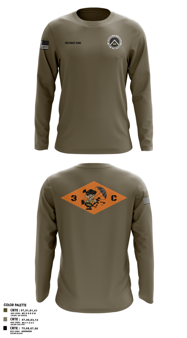 Long Sleeve Performance Polo, 3rd Platoon, CCo, 1-508th PIR, , Teamtime, Team time, sublimation, custom sports apparel, team uniforms, spirit wear, spiritwear, sports uniforms, custom shirts, team store, custom team store, fundraiser sports, apparel fundraiser