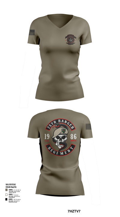 Green Beret 87463289 Women's Short Sleeve V-neck Shirt - 123