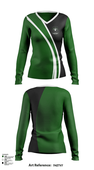 Womens Long Sleeve Vneck Shirt, Green Grace Lawn Care and Landscaping, , Teamtime, Team time, sublimation, custom sports apparel, team uniforms, spirit wear, spiritwear, sports uniforms, custom shirts, team store, custom team store, fundraiser sports, apparel fundraiser