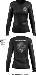 CREW 3 BUSTED BUZZARDS 64090708 Women's Long Sleeve V-neck Shirt - 4