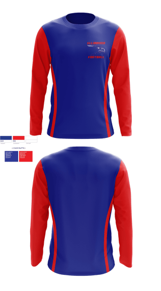 Long Sleeve Performance Shirt, Ellinwood High School Football, Football, Teamtime, Team time, sublimation, custom sports apparel, team uniforms, spirit wear, spiritwear, sports uniforms, custom shirts, team store, custom team store, fundraiser sports, apparel fundraiser