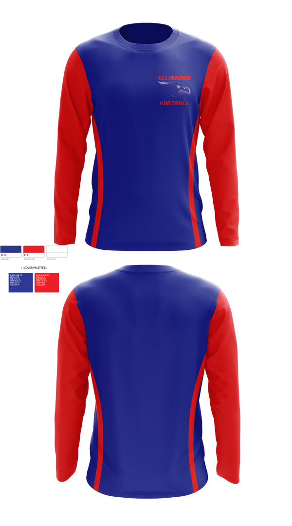 Long Sleeve Performance Shirt, Ellinwood High School Football, Football, Teamtime, Team time, sublimation, custom sports apparel, team uniforms, spirit wear, spiritwear, sports uniforms, custom shirts, team store, custom team store, fundraiser sports, apparel fundraiser