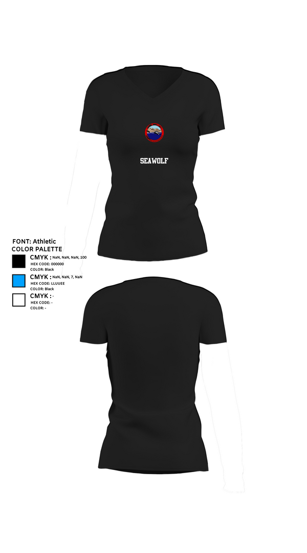 Womens Short Sleeve Vneck Shirt, SEAWOLF, , Teamtime, Team time, sublimation, custom sports apparel, team uniforms, spirit wear, spiritwear, sports uniforms, custom shirts, team store, custom team store, fundraiser sports, apparel fundraiser