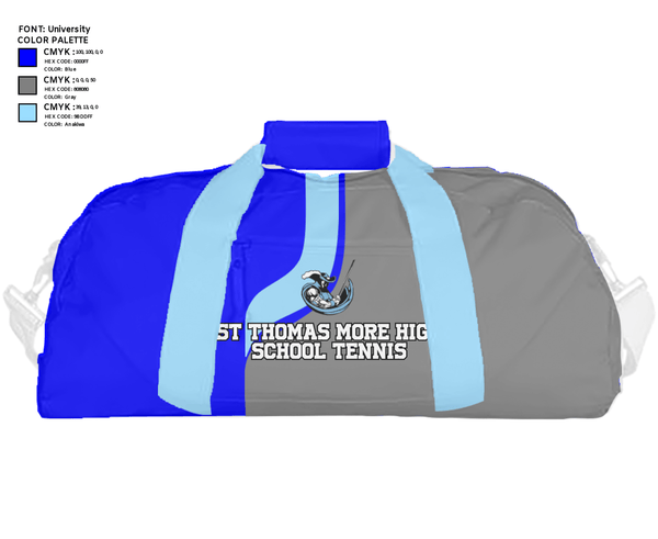 Duffle Bag, St Thomas More High School Tennis, Tennis, Teamtime, Team time, sublimation, custom sports apparel, team uniforms, spirit wear, spiritwear, sports uniforms, custom shirts, team store, custom team store, fundraiser sports, apparel fundraiser