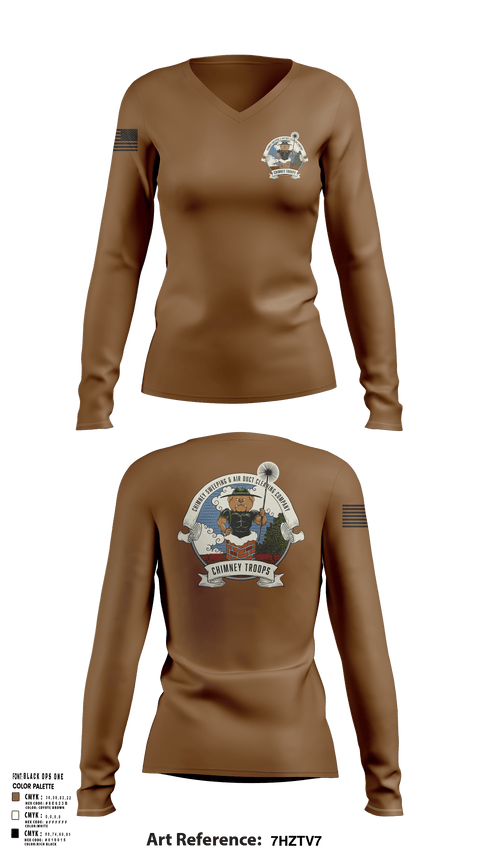 Womens Long Sleeve Vneck Shirt, Chimney troops, , Teamtime, Team time, sublimation, custom sports apparel, team uniforms, spirit wear, spiritwear, sports uniforms, custom shirts, team store, custom team store, fundraiser sports, apparel fundraiser