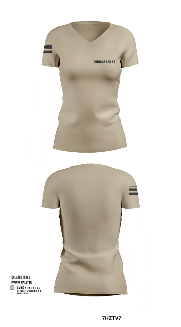 Womens Short Sleeve Vneck Shirt, Indiana SAR K9, , Teamtime, Team time, sublimation, custom sports apparel, team uniforms, spirit wear, spiritwear, sports uniforms, custom shirts, team store, custom team store, fundraiser sports, apparel fundraiser