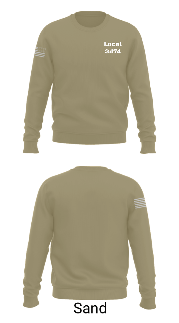 Crew Neck Sweatshirt, Local 3474, Fire Department, Teamtime, Team time, sublimation, custom sports apparel, team uniforms, spirit wear, spiritwear, sports uniforms, custom shirts, team store, custom team store, fundraiser sports, apparel fundraiser