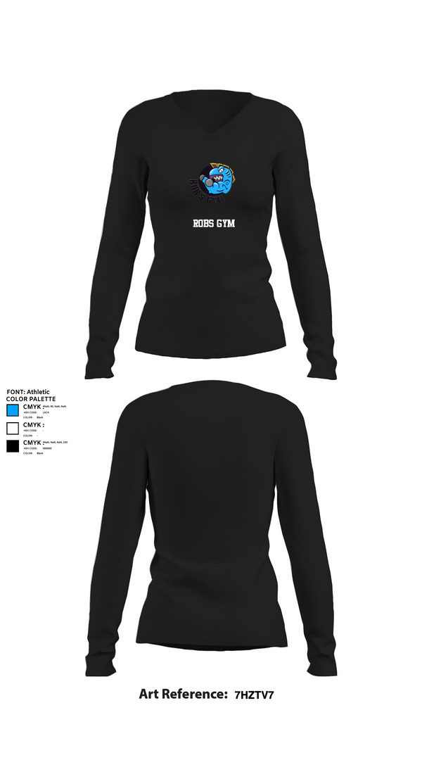 Womens Long Sleeve Vneck Shirt, Robs Gym, Wrestling, Teamtime, Team time, sublimation, custom sports apparel, team uniforms, spirit wear, spiritwear, sports uniforms, custom shirts, team store, custom team store, fundraiser sports, apparel fundraiser