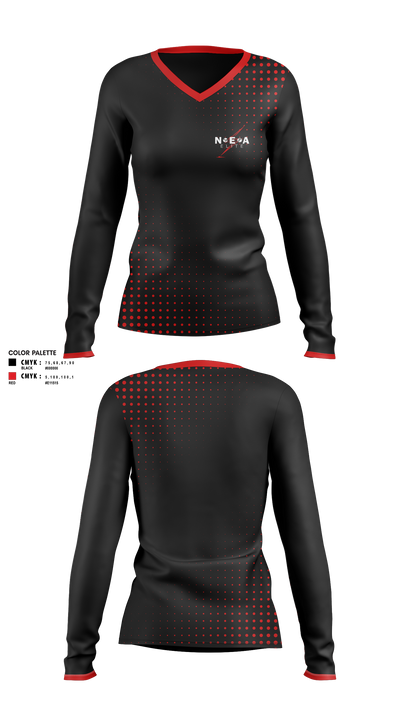 NEA ELITE 54205879 Women's Long Sleeve V-neck Shirt -1 1