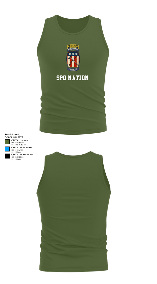 Tank Top, SPO Nation, Army, Teamtime, Team time, sublimation, custom sports apparel, team uniforms, spirit wear, spiritwear, sports uniforms, custom shirts, team store, custom team store, fundraiser sports, apparel fundraiser