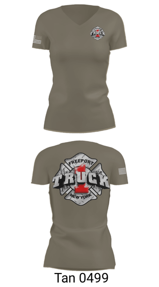 Women's Short Sleeve Vneck Shirt, Truck 1, Fire Department, Teamtime, Team time, sublimation, custom sports apparel, team uniforms, spirit wear, spiritwear, sports uniforms, custom shirts, team store, custom team store, fundraiser sports, apparel fundraiser