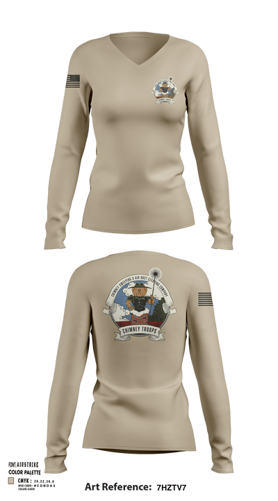 Chimney troops 46116890 Women's Long Sleeve V-neck Shirt - 113