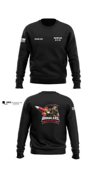 Crew Neck Sweatshirt, Brawlers, Army, Teamtime, Team time, sublimation, custom sports apparel, team uniforms, spirit wear, spiritwear, sports uniforms, custom shirts, team store, custom team store, fundraiser sports, apparel fundraiser