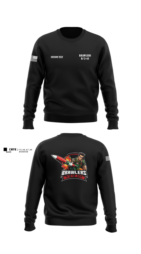 Crew Neck Sweatshirt, Brawlers, Army, Teamtime, Team time, sublimation, custom sports apparel, team uniforms, spirit wear, spiritwear, sports uniforms, custom shirts, team store, custom team store, fundraiser sports, apparel fundraiser
