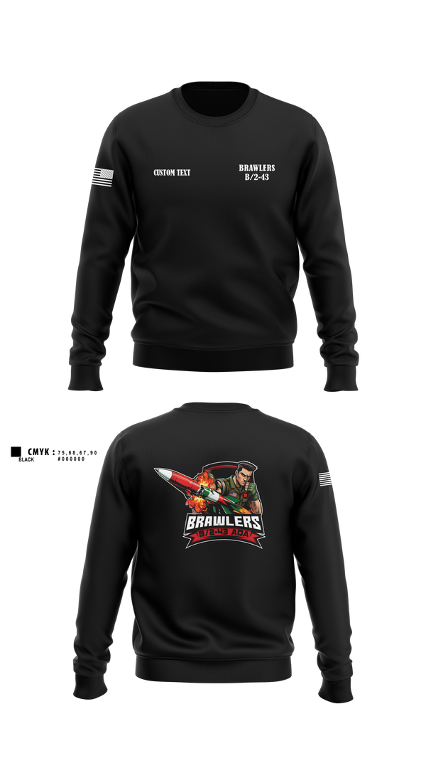 Crew Neck Sweatshirt, Brawlers, Army, Teamtime, Team time, sublimation, custom sports apparel, team uniforms, spirit wear, spiritwear, sports uniforms, custom shirts, team store, custom team store, fundraiser sports, apparel fundraiser