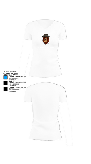 Womens Short Sleeve Vneck Shirt, Bearded Bear Cigars, , Teamtime, Team time, sublimation, custom sports apparel, team uniforms, spirit wear, spiritwear, sports uniforms, custom shirts, team store, custom team store, fundraiser sports, apparel fundraiser