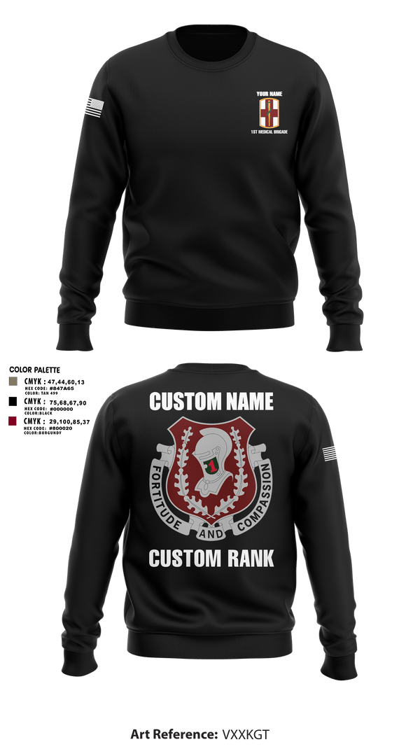 Crew Neck Sweatshirt, 1st Medical Brigade, , Teamtime, Team time, sublimation, custom sports apparel, team uniforms, spirit wear, spiritwear, sports uniforms, custom shirts, team store, custom team store, fundraiser sports, apparel fundraiser
