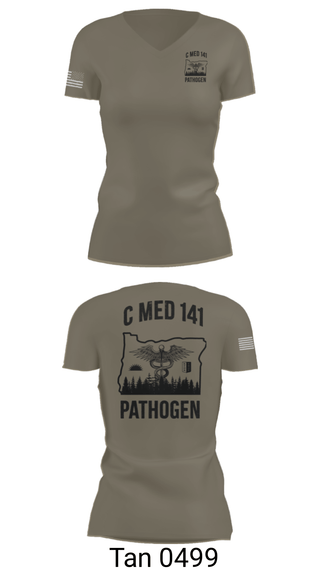Womens Short Sleeve Vneck Shirt, C MED 141, National Guard, Teamtime, Team time, sublimation, custom sports apparel, team uniforms, spirit wear, spiritwear, sports uniforms, custom shirts, team store, custom team store, fundraiser sports, apparel fundraiser