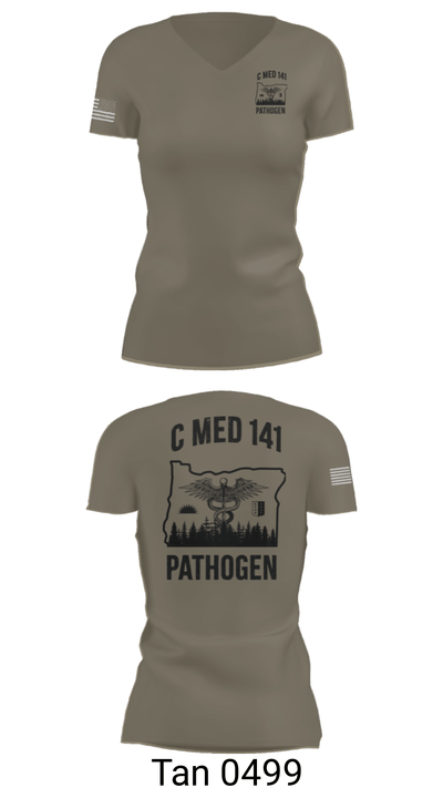 C MED 141 64606356 Women's Short Sleeve V-neck Shirt - 65