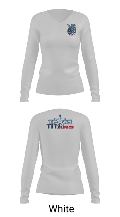 Texas Titans Youth Football 17189264 Women's Long Sleeve V-neck Shirt - 9