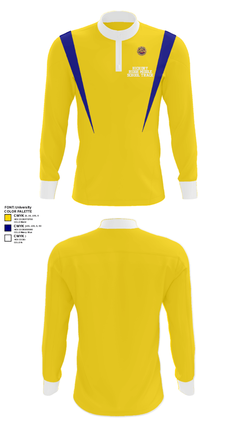 Quarter Zip Jacket, Hickory Ridge Middle School Track, Track & Field, Teamtime, Team time, sublimation, custom sports apparel, team uniforms, spirit wear, spiritwear, sports uniforms, custom shirts, team store, custom team store, fundraiser sports, apparel fundraiser