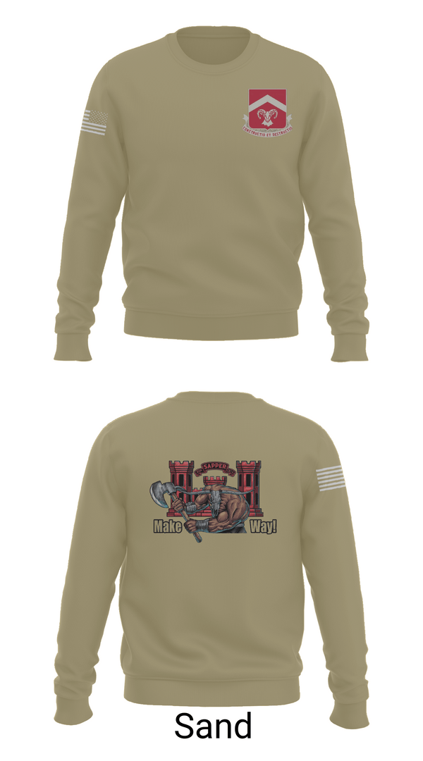 Crew Neck Sweatshirt, 937th CEC-A, 40th BEB, Army, Teamtime, Team time, sublimation, custom sports apparel, team uniforms, spirit wear, spiritwear, sports uniforms, custom shirts, team store, custom team store, fundraiser sports, apparel fundraiser