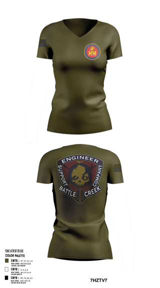 Womens Short Sleeve Vneck Shirt, 6th Engineer Support, Marines, Teamtime, Team time, sublimation, custom sports apparel, team uniforms, spirit wear, spiritwear, sports uniforms, custom shirts, team store, custom team store, fundraiser sports, apparel fundraiser