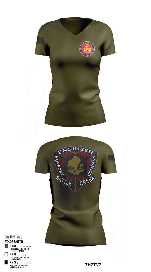 Womens Short Sleeve Vneck Shirt, 6th Engineer Support, Marines, Teamtime, Team time, sublimation, custom sports apparel, team uniforms, spirit wear, spiritwear, sports uniforms, custom shirts, team store, custom team store, fundraiser sports, apparel fundraiser