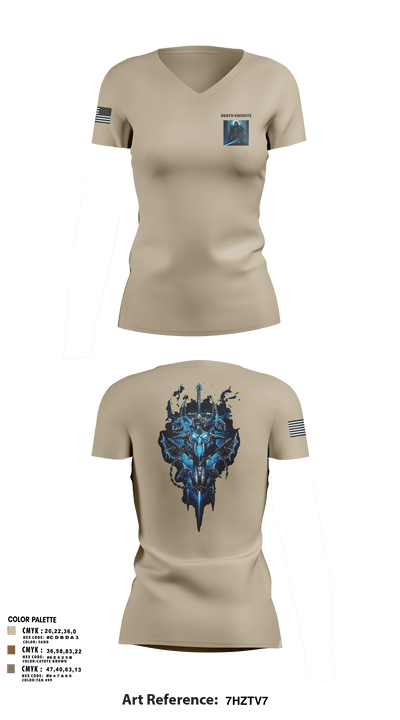 Death Knights 11109315 Women's Short Sleeve V-neck Shirt - 1