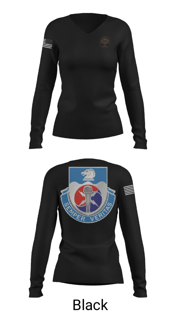 Womens Long Sleeve Vneck Shirt, 312TH MI BN, CHARLIE DETACHMENT, Army, Teamtime, Team time, sublimation, custom sports apparel, team uniforms, spirit wear, spiritwear, sports uniforms, custom shirts, team store, custom team store, fundraiser sports, apparel fundraiser
