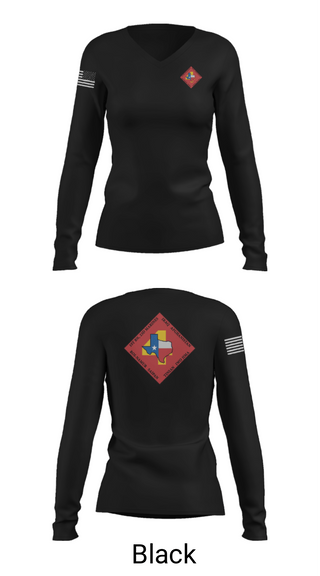 Women's Long Sleeve Vneck Shirt, Bravo Bastards, Marines, Teamtime, Team time, sublimation, custom sports apparel, team uniforms, spirit wear, spiritwear, sports uniforms, custom shirts, team store, custom team store, fundraiser sports, apparel fundraiser