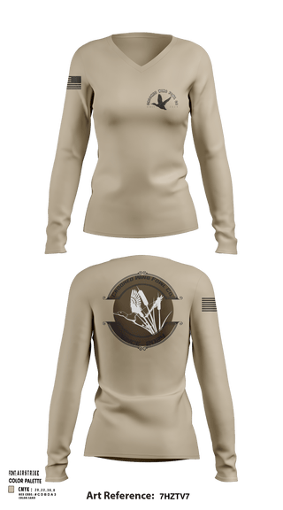 Womens Long Sleeve Vneck Shirt, Crooked Wing Fowl Co., , Teamtime, Team time, sublimation, custom sports apparel, team uniforms, spirit wear, spiritwear, sports uniforms, custom shirts, team store, custom team store, fundraiser sports, apparel fundraiser