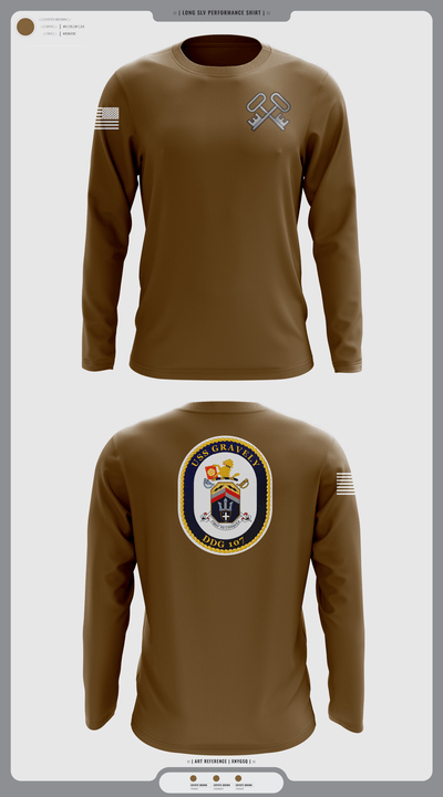 USS GRAVELY 69018416 Long Sleeve Performance Shirt - 1