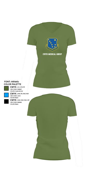 176th Medical Group 86455833 Women's Short Sleeve V-neck Shirt - 44