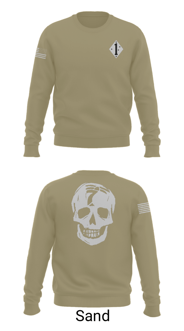 Crew Neck Sweatshirt, 3/7 Kilo 3rd, Marines, Teamtime, Team time, sublimation, custom sports apparel, team uniforms, spirit wear, spiritwear, sports uniforms, custom shirts, team store, custom team store, fundraiser sports, apparel fundraiser