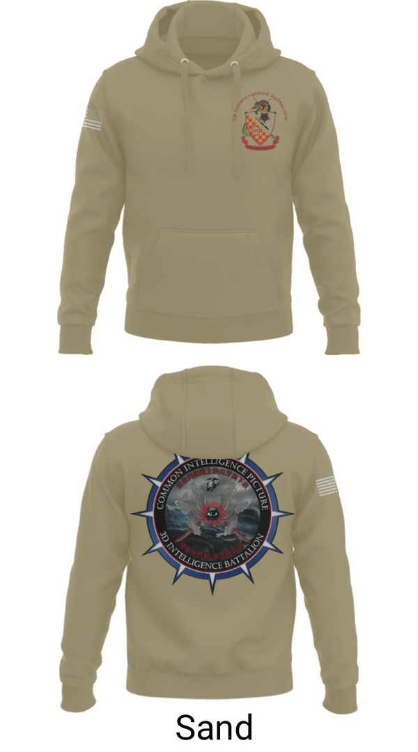 Hoodie, 3rd Intelligence Battalion, Marines, Teamtime, Team time, sublimation, custom sports apparel, team uniforms, spirit wear, spiritwear, sports uniforms, custom shirts, team store, custom team store, fundraiser sports, apparel fundraiser