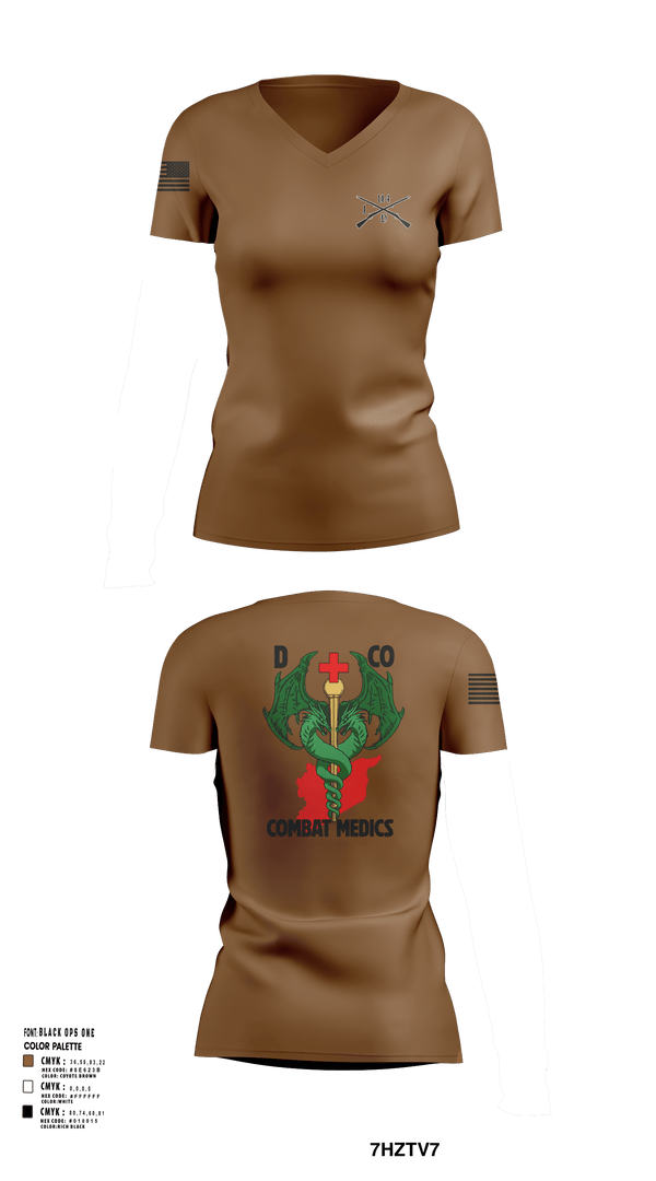 Womens Short Sleeve Vneck Shirt, D-co 1-114th, Army, Teamtime, Team time, sublimation, custom sports apparel, team uniforms, spirit wear, spiritwear, sports uniforms, custom shirts, team store, custom team store, fundraiser sports, apparel fundraiser