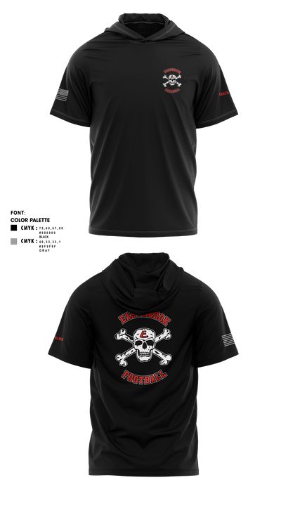 Eastbrook Football 93243823 Short Sleeve Performance Shirt with hood - 2