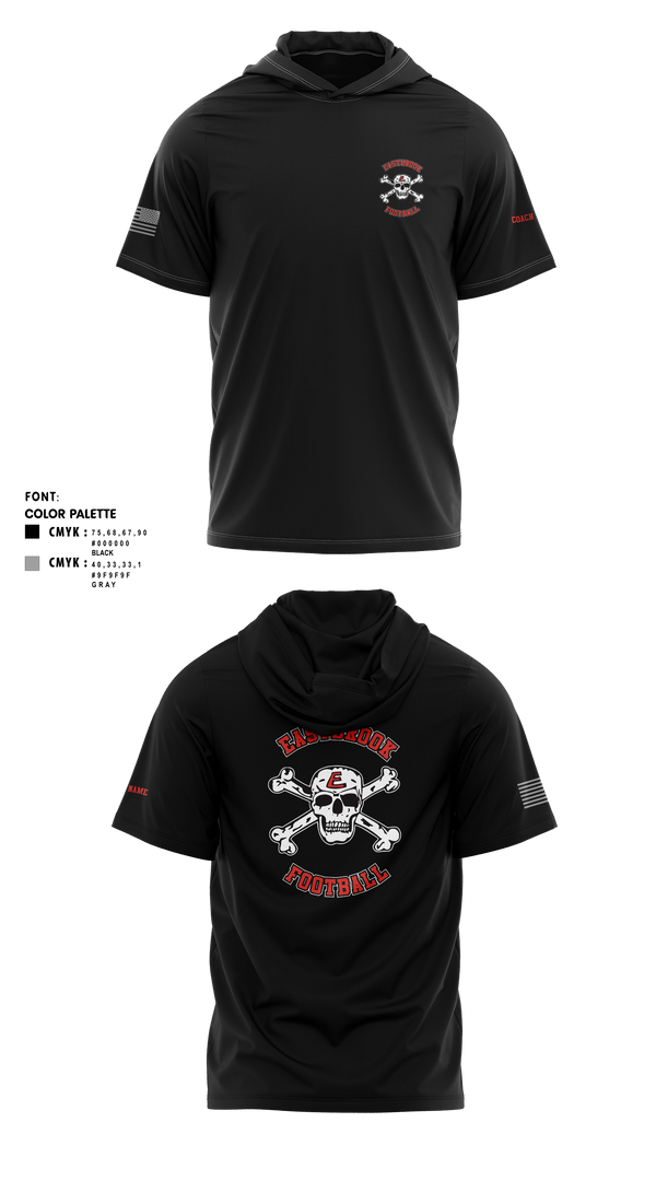 Short Sleeve Performance Shirt with hood, Eastbrook Football, Army, Teamtime, Team time, sublimation, custom sports apparel, team uniforms, spirit wear, spiritwear, sports uniforms, custom shirts, team store, custom team store, fundraiser sports, apparel fundraiser
