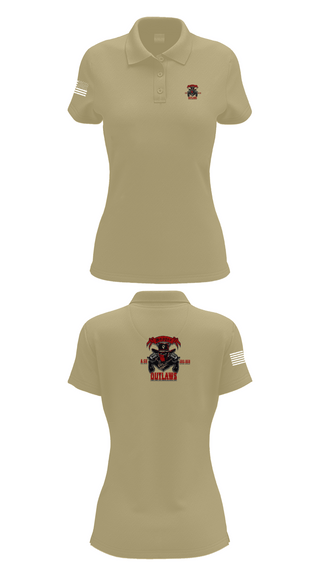 Womens Short Sleeve Performance Polo, 1st Cav 3rd BEB ACO “Outlaw”, , Teamtime, Team time, sublimation, custom sports apparel, team uniforms, spirit wear, spiritwear, sports uniforms, custom shirts, team store, custom team store, fundraiser sports, apparel fundraiser
