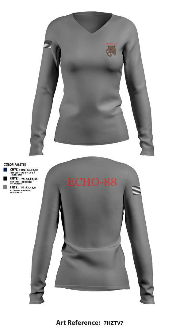 Womens Long Sleeve Vneck Shirt, ECHO-88ECHO-88ECHO-88, , Teamtime, Team time, sublimation, custom sports apparel, team uniforms, spirit wear, spiritwear, sports uniforms, custom shirts, team store, custom team store, fundraiser sports, apparel fundraiser