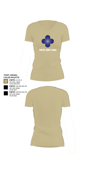 Womens Short Sleeve Vneck Shirt, 338th Army Band, Army, Teamtime, Team time, sublimation, custom sports apparel, team uniforms, spirit wear, spiritwear, sports uniforms, custom shirts, team store, custom team store, fundraiser sports, apparel fundraiser