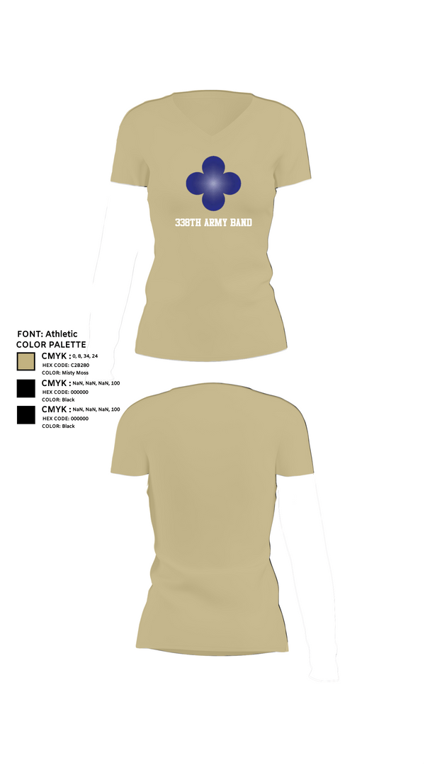 Womens Short Sleeve Vneck Shirt, 338th Army Band, Army, Teamtime, Team time, sublimation, custom sports apparel, team uniforms, spirit wear, spiritwear, sports uniforms, custom shirts, team store, custom team store, fundraiser sports, apparel fundraiser